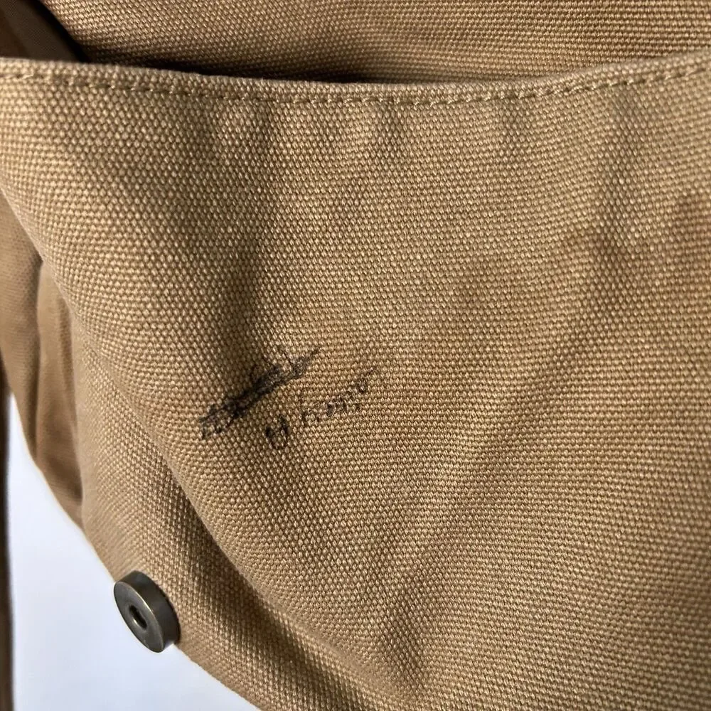 American Girl Tote Bag Brown Canvas Zip Top Pockets Shoulder Strap Magnetic Snap